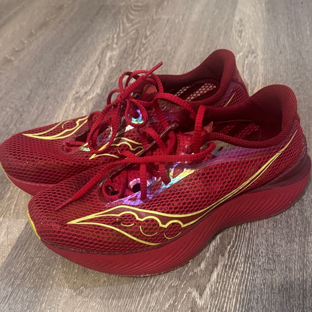 Saucony men Red and Yellow Athletic Shoes